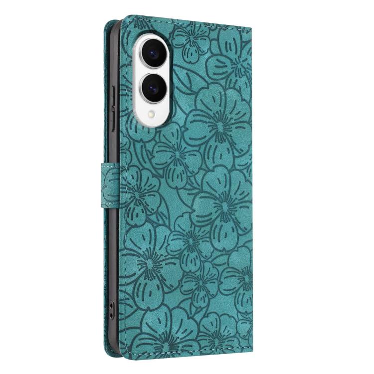For Samsung Galaxy S25 Edge 5G Cherry Blossoms Embossed Leather Phone Case