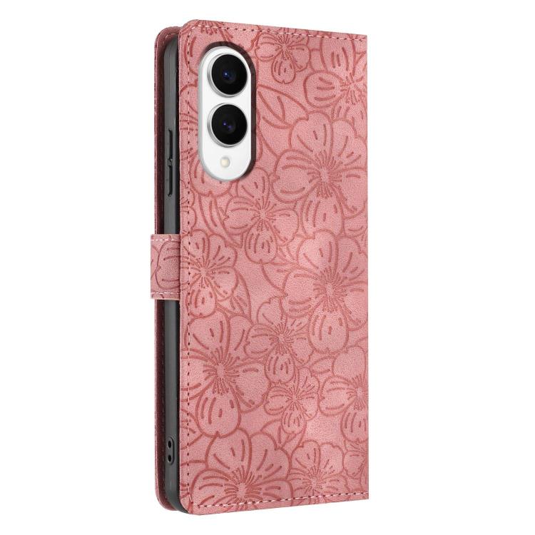 For Samsung Galaxy S25 Edge 5G Cherry Blossoms Embossed Leather Phone Case