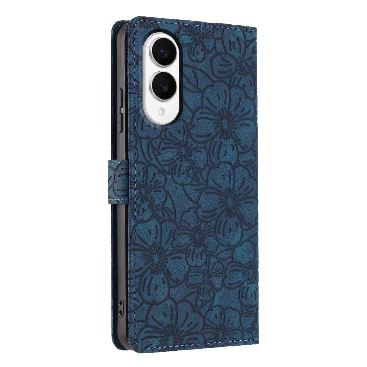 For Samsung Galaxy S25 Edge 5G Cherry Blossoms Embossed Leather Phone Case