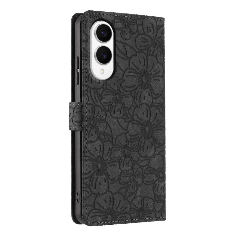 For Samsung Galaxy S25 Edge 5G Cherry Blossoms Embossed Leather Phone Case