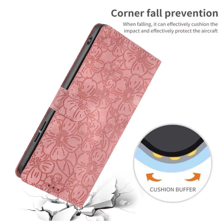 For Samsung Galaxy S24 FE 5G Cherry Blossoms Embossed Leather Phone Case