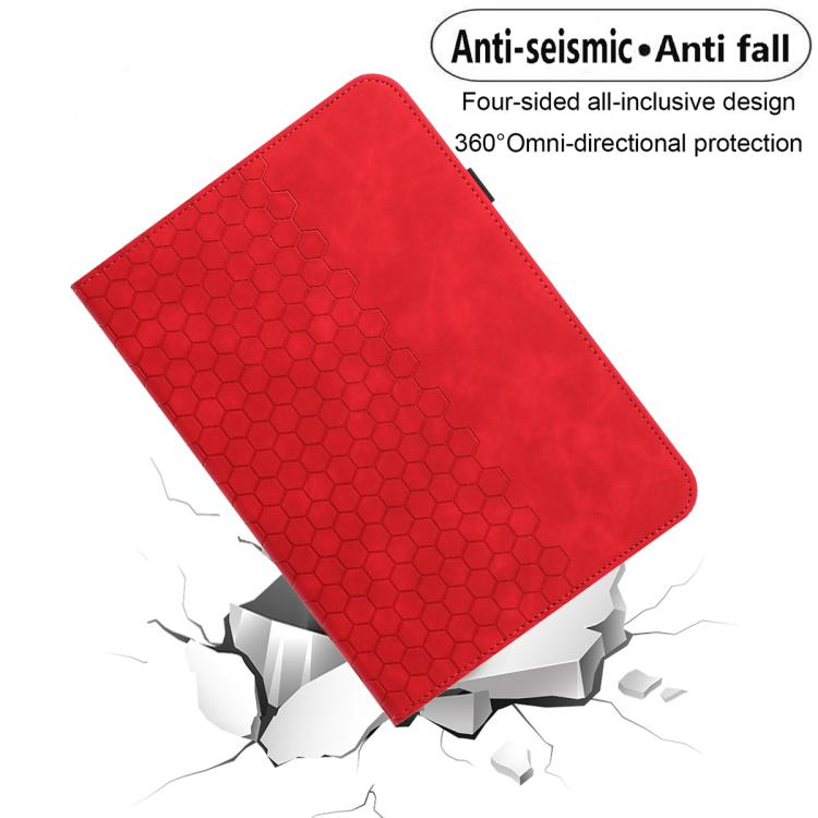 For Samsung Galaxy Tab A 10.1 2019 T510 Rotatable Honeycomb Embossed Leather Tablet Case