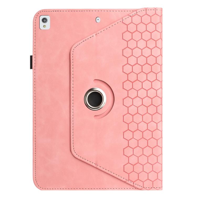 For Samsung Galaxy Tab A 10.1 2019 T510 Rotatable Honeycomb Embossed Leather Tablet Case