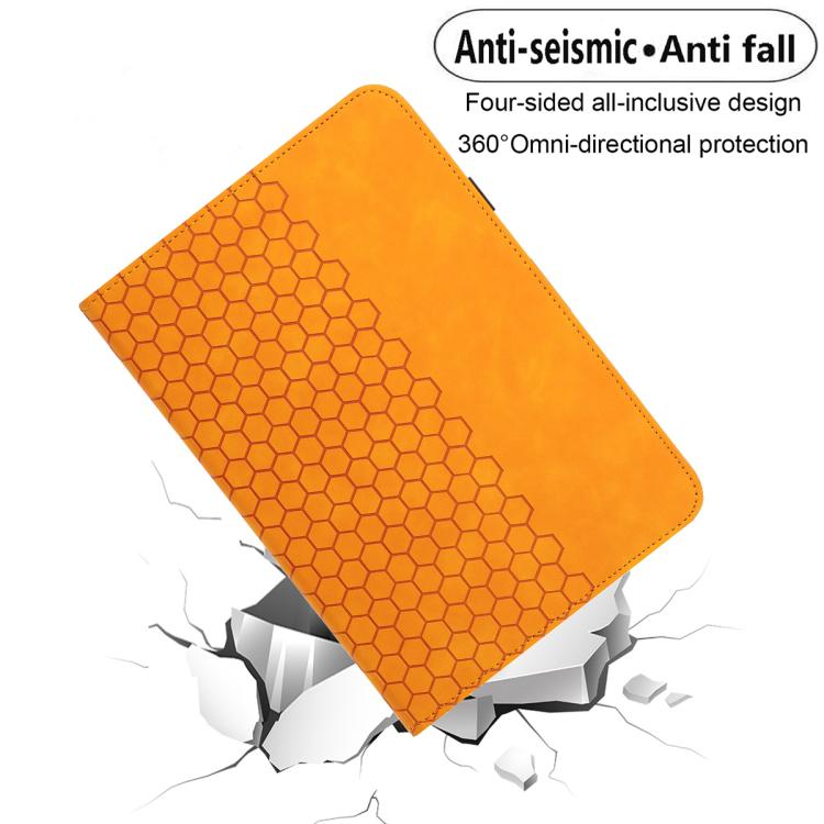 For Samsung Galaxy Tab A 10.1 2019 T510 Rotatable Honeycomb Embossed Leather Tablet Case