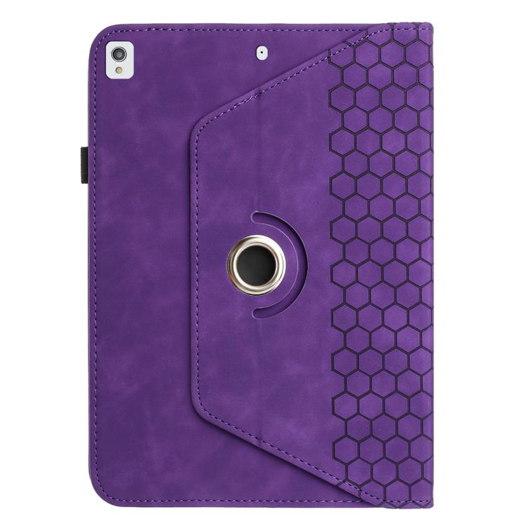 For Samsung Galaxy Tab A 10.1 2019 T510 Rotatable Honeycomb Embossed Leather Tablet Case