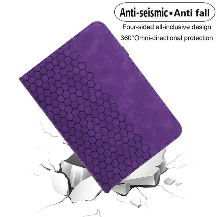 For Samsung Galaxy Tab A 10.1 2019 T510 Rotatable Honeycomb Embossed Leather Tablet Case