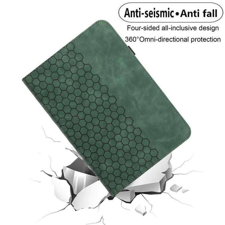 For Samsung Galaxy Tab A 10.1 2019 T510 Rotatable Honeycomb Embossed Leather Tablet Case