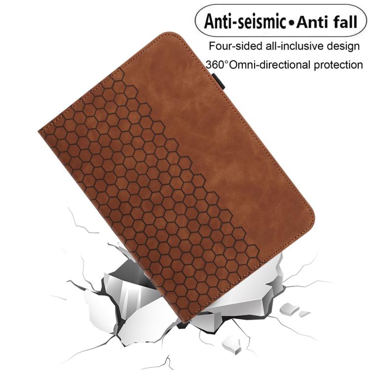 For Samsung Galaxy Tab A 10.1 2019 T510 Rotatable Honeycomb Embossed Leather Tablet Case