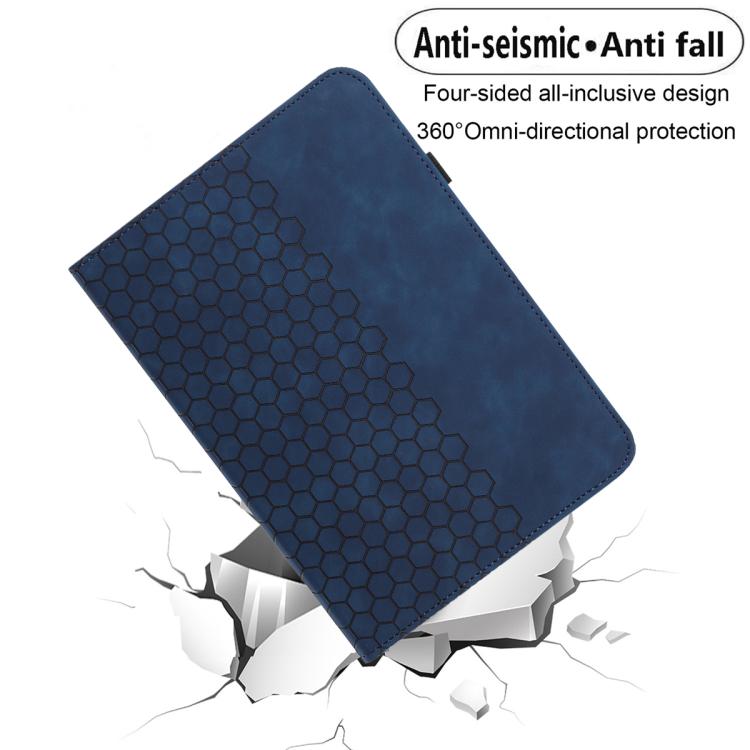 For Samsung Galaxy Tab A 10.1 2019 T510 Rotatable Honeycomb Embossed Leather Tablet Case