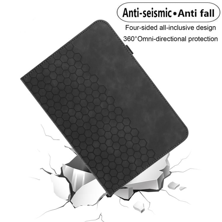 For Samsung Galaxy Tab A 10.1 2019 T510 Rotatable Honeycomb Embossed Leather Tablet Case
