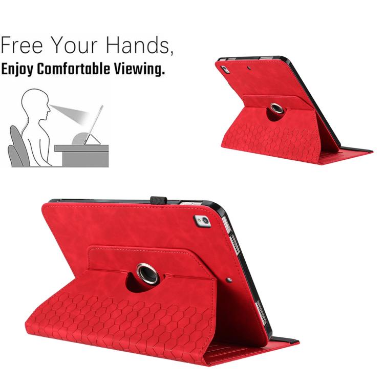For Samsung Galaxy Tab A7 10.4 2020 T500 Rotatable Honeycomb Embossed Smart Leather Tablet Case