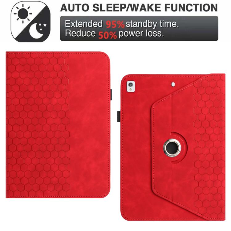 For Samsung Galaxy Tab A7 10.4 2020 T500 Rotatable Honeycomb Embossed Smart Leather Tablet Case