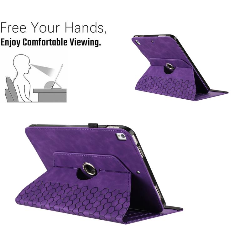 For Samsung Galaxy Tab A7 10.4 2020 T500 Rotatable Honeycomb Embossed Smart Leather Tablet Case