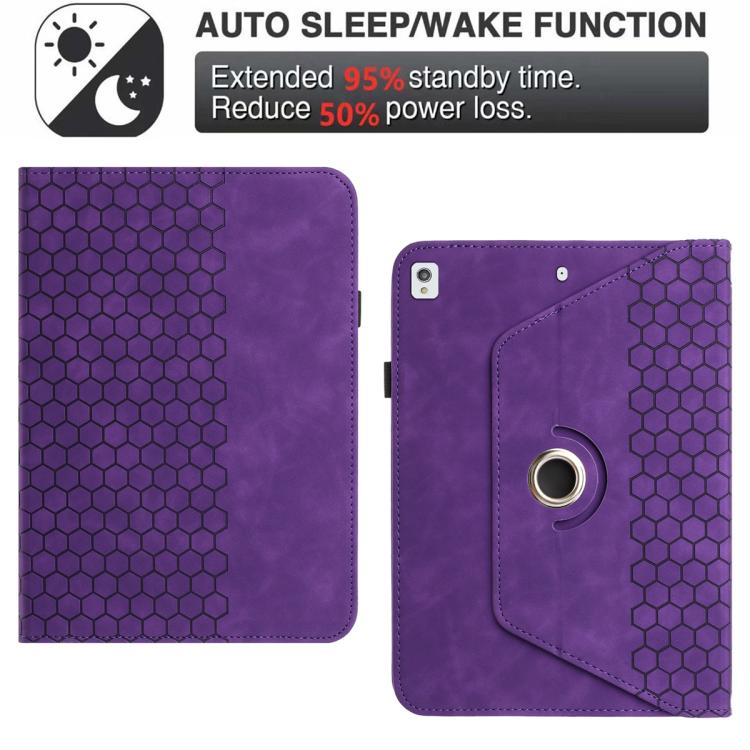For Samsung Galaxy Tab A7 10.4 2020 T500 Rotatable Honeycomb Embossed Smart Leather Tablet Case