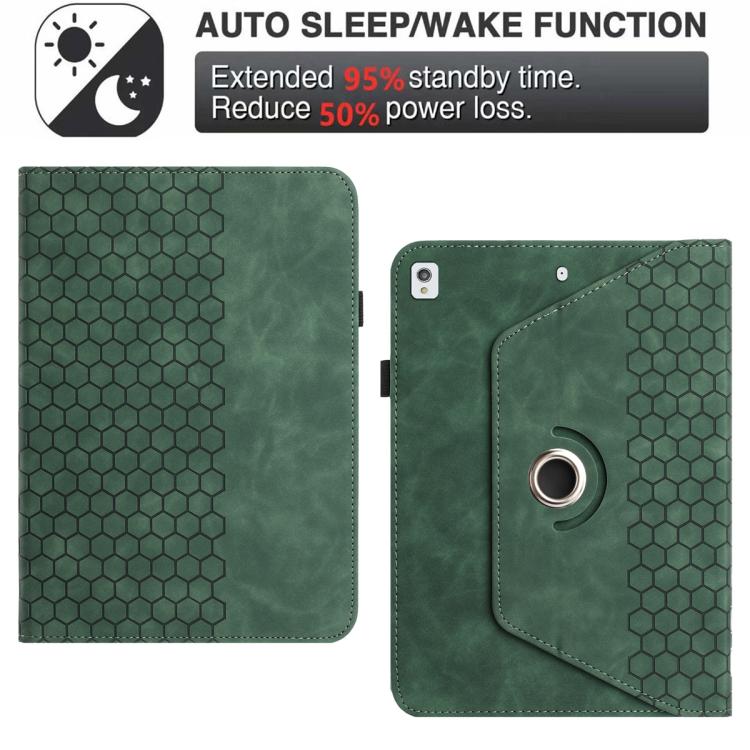 For Samsung Galaxy Tab A7 10.4 2020 T500 Rotatable Honeycomb Embossed Smart Leather Tablet Case