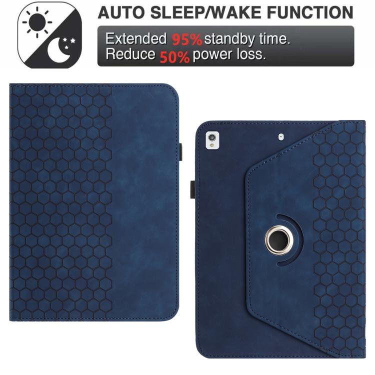 For Samsung Galaxy Tab A7 10.4 2020 T500 Rotatable Honeycomb Embossed Smart Leather Tablet Case