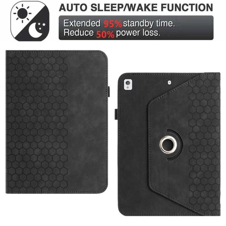 For Samsung Galaxy Tab A7 10.4 2020 T500 Rotatable Honeycomb Embossed Smart Leather Tablet Case
