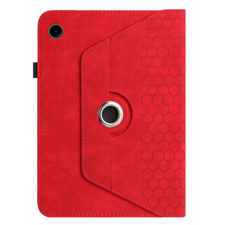 For Samsung Galaxy Tab A11 / A9 Rotatable Honeycomb Embossed Smart Leather Tablet Case