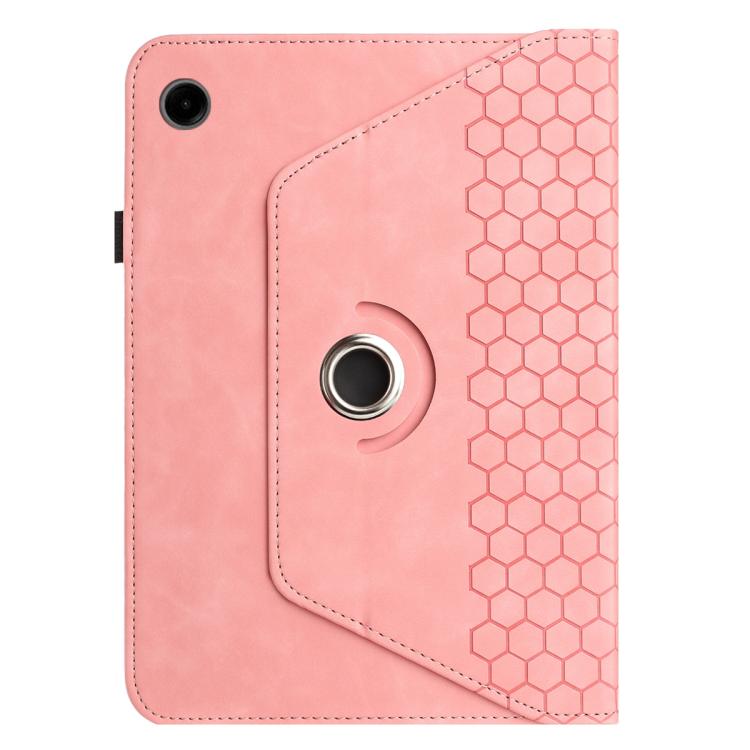 For Samsung Galaxy Tab A11 / A9 Rotatable Honeycomb Embossed Smart Leather Tablet Case