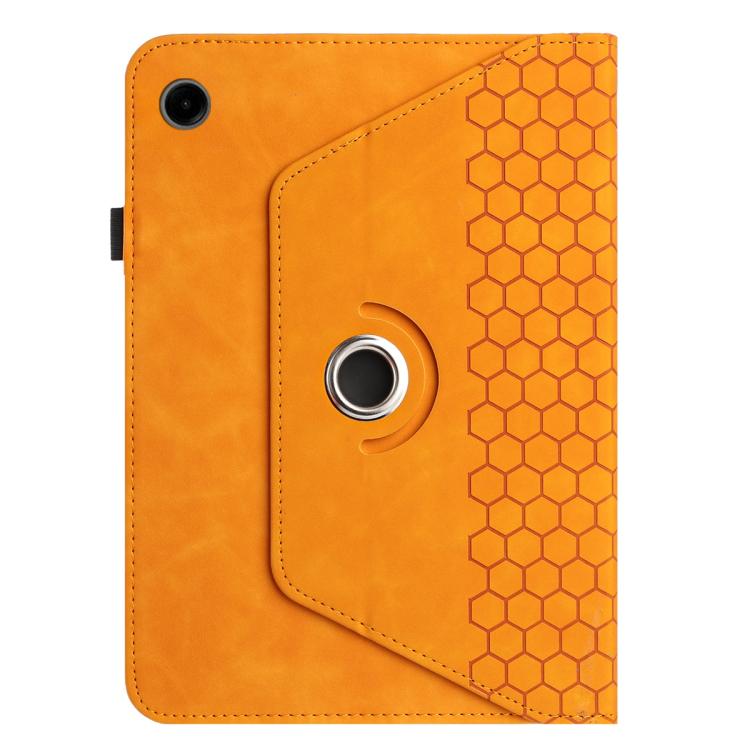For Samsung Galaxy Tab A11 / A9 Rotatable Honeycomb Embossed Smart Leather Tablet Case