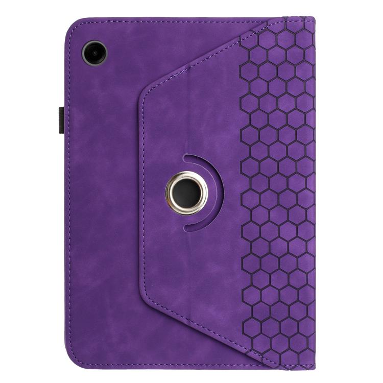 For Samsung Galaxy Tab A11 / A9 Rotatable Honeycomb Embossed Smart Leather Tablet Case
