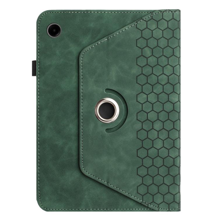 For Samsung Galaxy Tab A11 / A9 Rotatable Honeycomb Embossed Smart Leather Tablet Case