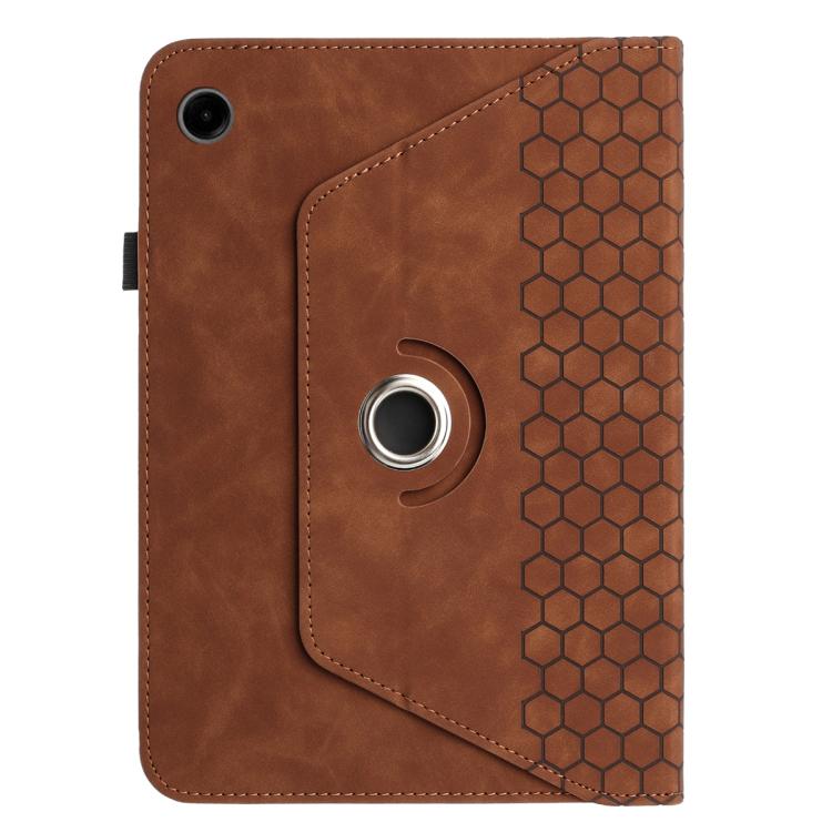For Samsung Galaxy Tab A11 / A9 Rotatable Honeycomb Embossed Smart Leather Tablet Case
