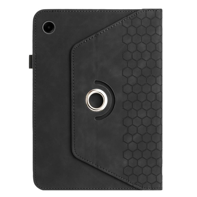 For Samsung Galaxy Tab A11 / A9 Rotatable Honeycomb Embossed Smart Leather Tablet Case