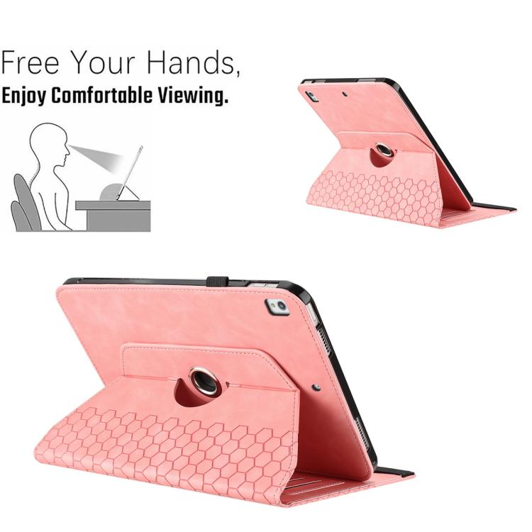 For Samsung Galaxy Tab S6 Lite 2020 P610 Rotatable Honeycomb Embossed Smart Leather Tablet Case
