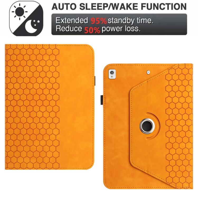 For Samsung Galaxy Tab S6 Lite 2020 P610 Rotatable Honeycomb Embossed Smart Leather Tablet Case