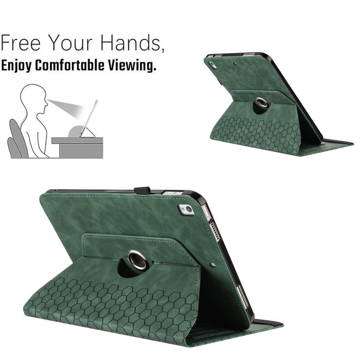 For Samsung Galaxy Tab S6 Lite 2020 P610 Rotatable Honeycomb Embossed Smart Leather Tablet Case