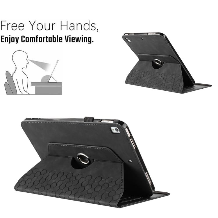 For Samsung Galaxy Tab S6 Lite 2020 P610 Rotatable Honeycomb Embossed Smart Leather Tablet Case