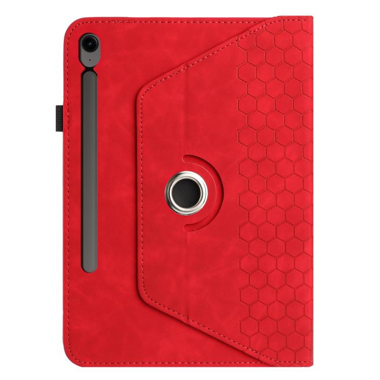 For Samsung Galaxy Tab S9 / Tab S9 FE Rotatable Honeycomb Embossed Smart Leather Tablet Case