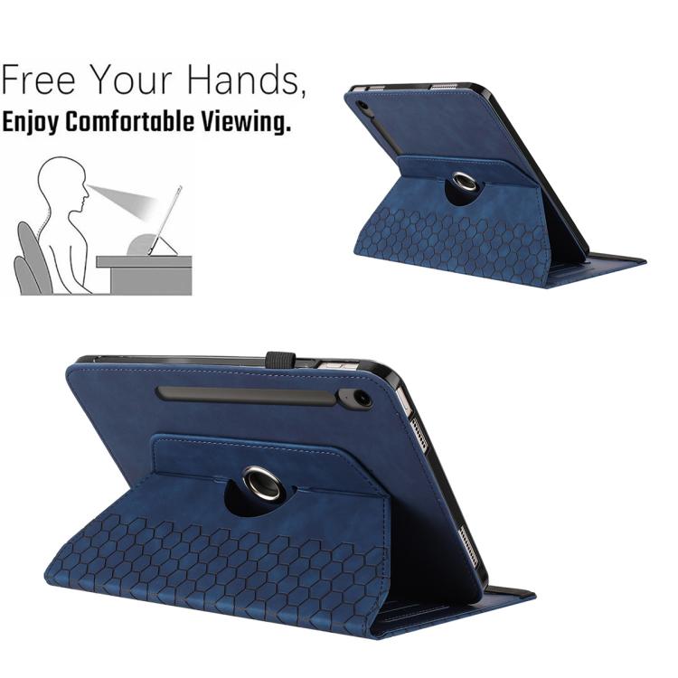 For Samsung Galaxy Tab S9 / Tab S9 FE Rotatable Honeycomb Embossed Smart Leather Tablet Case