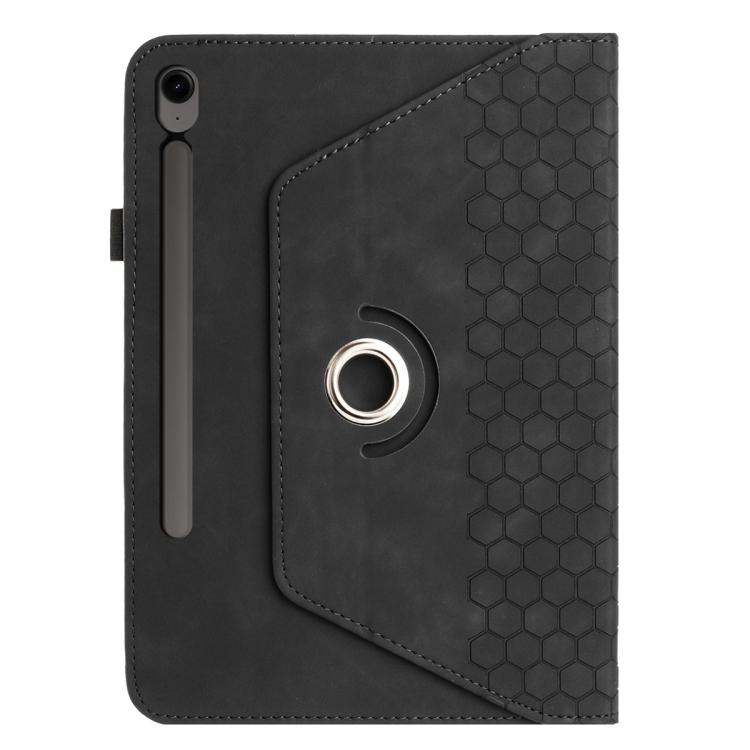 For Samsung Galaxy Tab S9 / Tab S9 FE Rotatable Honeycomb Embossed Smart Leather Tablet Case