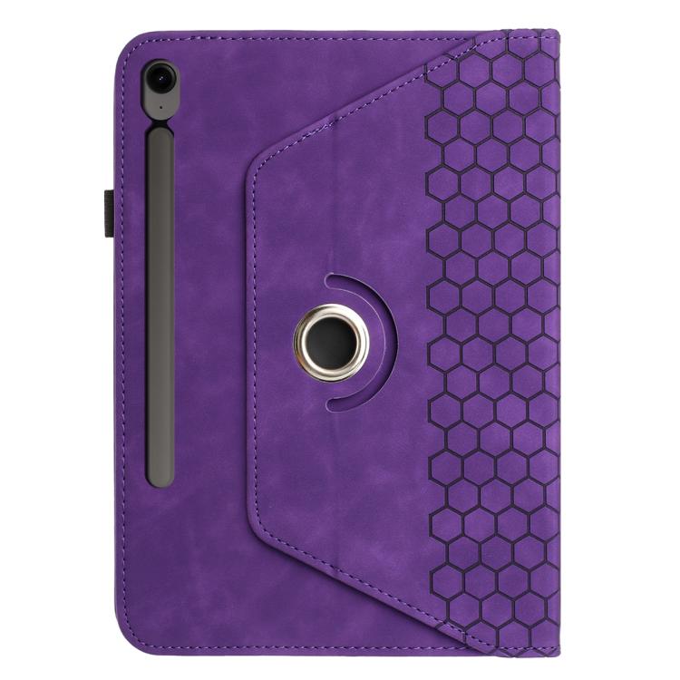 For Samsung Galaxy Tab S10 FE / Tab S10 FE+ Rotatable Honeycomb Embossed Smart Leather Tablet Case