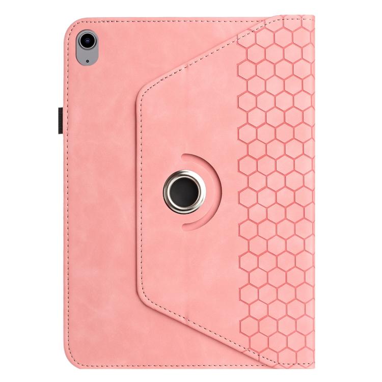 For iPad 2025 / 2022 Rotatable Honeycomb Embossed Smart Leather Tablet Case