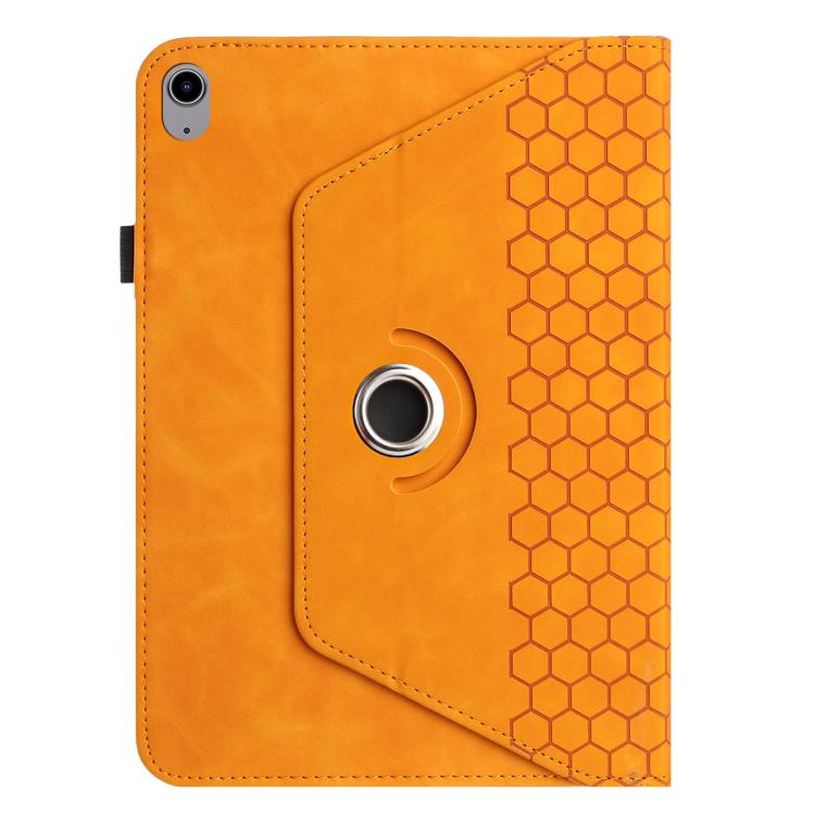 For iPad 2025 / 2022 Rotatable Honeycomb Embossed Smart Leather Tablet Case