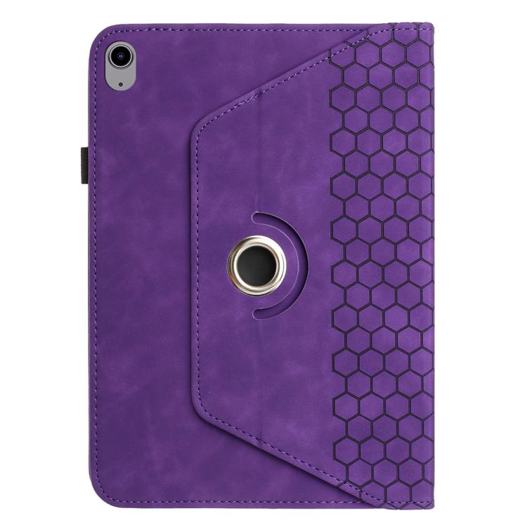 For iPad 2025 / 2022 Rotatable Honeycomb Embossed Smart Leather Tablet Case