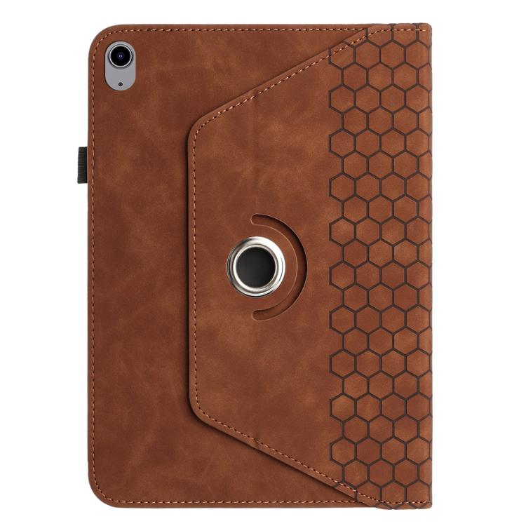 For iPad 2025 / 2022 Rotatable Honeycomb Embossed Smart Leather Tablet Case