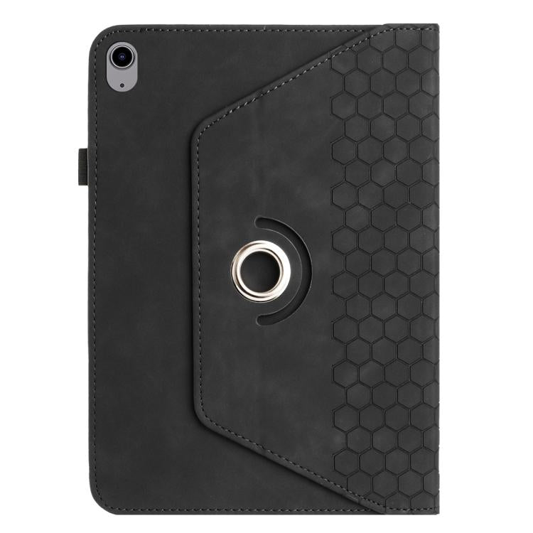 For iPad 2025 / 2022 Rotatable Honeycomb Embossed Smart Leather Tablet Case