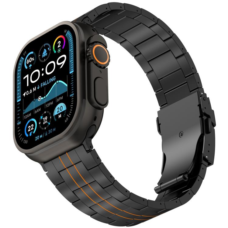 For Apple Watch 42mm / 41mm / 40mm / 38mm Three-bead Safety Clasp Titanium Alloy Watch Band