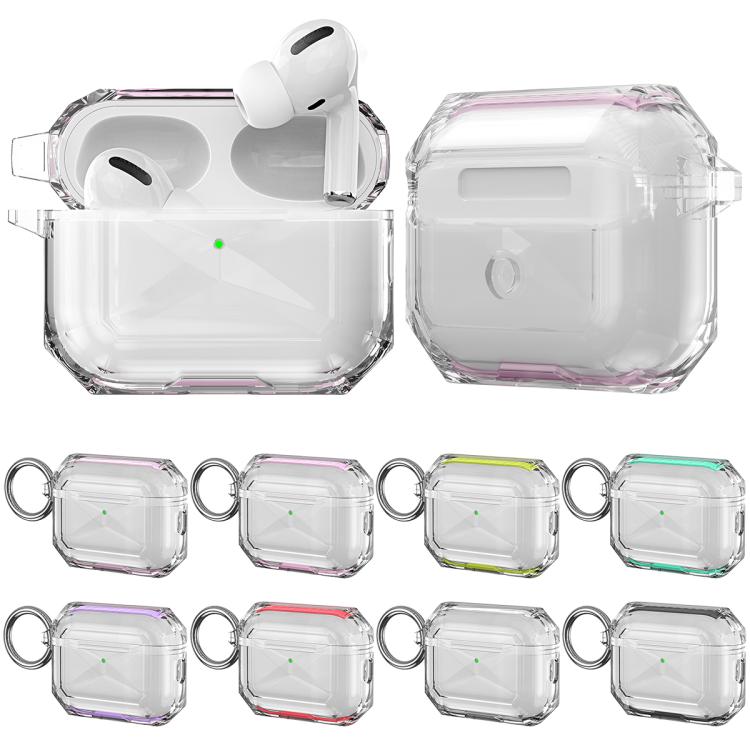 For AirPods Pro 3 Contrast Color Transparent TPU Earphone Protective Case
