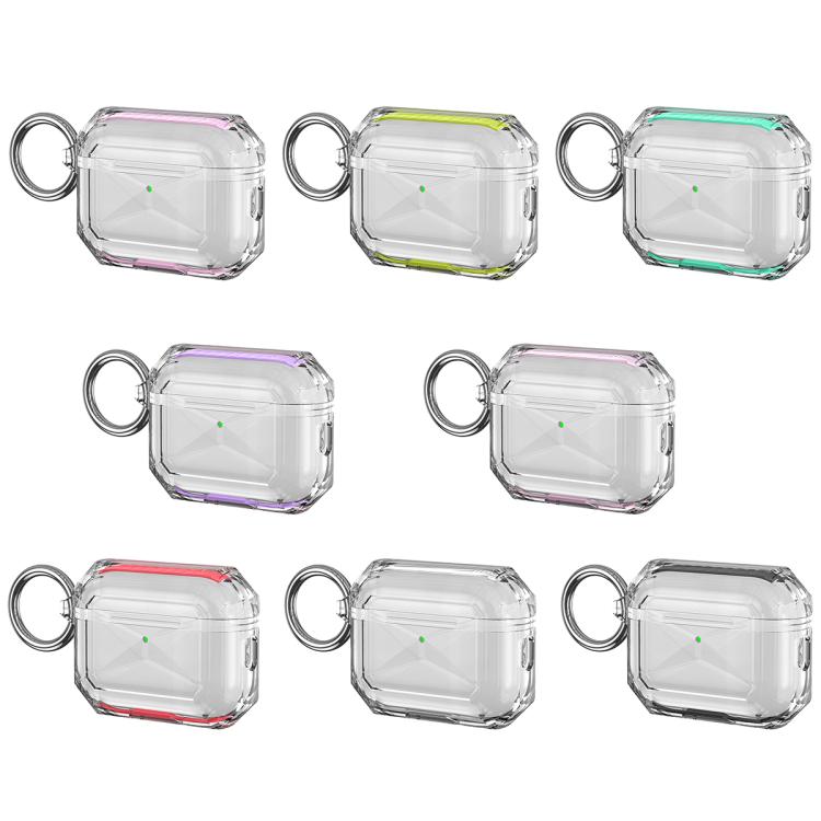 For AirPods Pro 3 Contrast Color Transparent TPU Earphone Protective Case