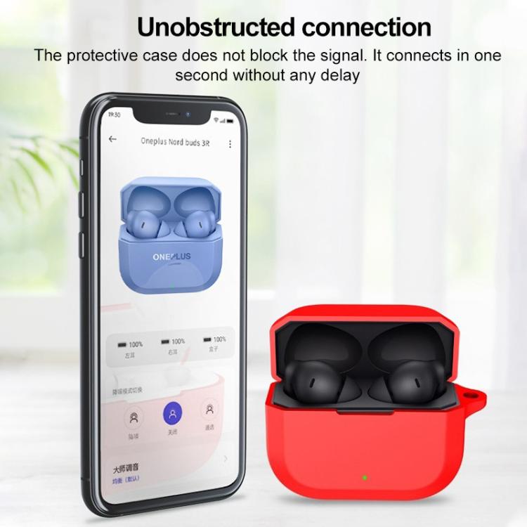 For OnePlus Nord Buds 3R Solid Color Silicone Earphone Protective Case