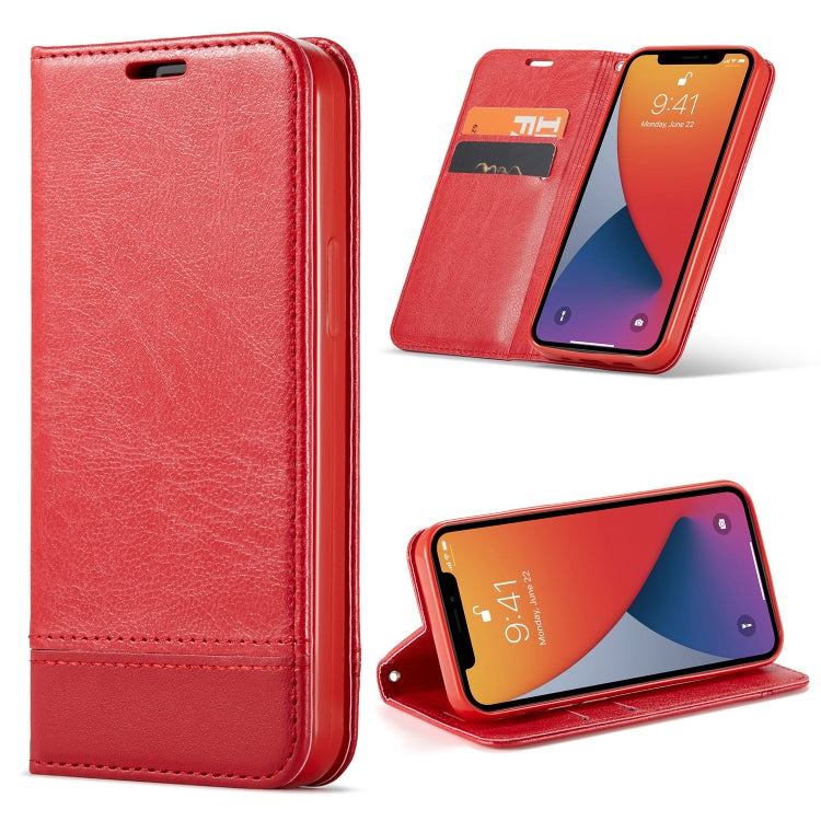 For iPhone 12 mini Double-sided Absorption Splicing Horizontal Flip Leather Case with Holder & Card Slots & Lanyard