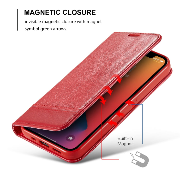 For iPhone 12 mini Double-sided Absorption Splicing Horizontal Flip Leather Case with Holder & Card Slots & Lanyard