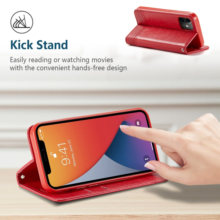 For iPhone 12 mini Double-sided Absorption Splicing Horizontal Flip Leather Case with Holder & Card Slots & Lanyard