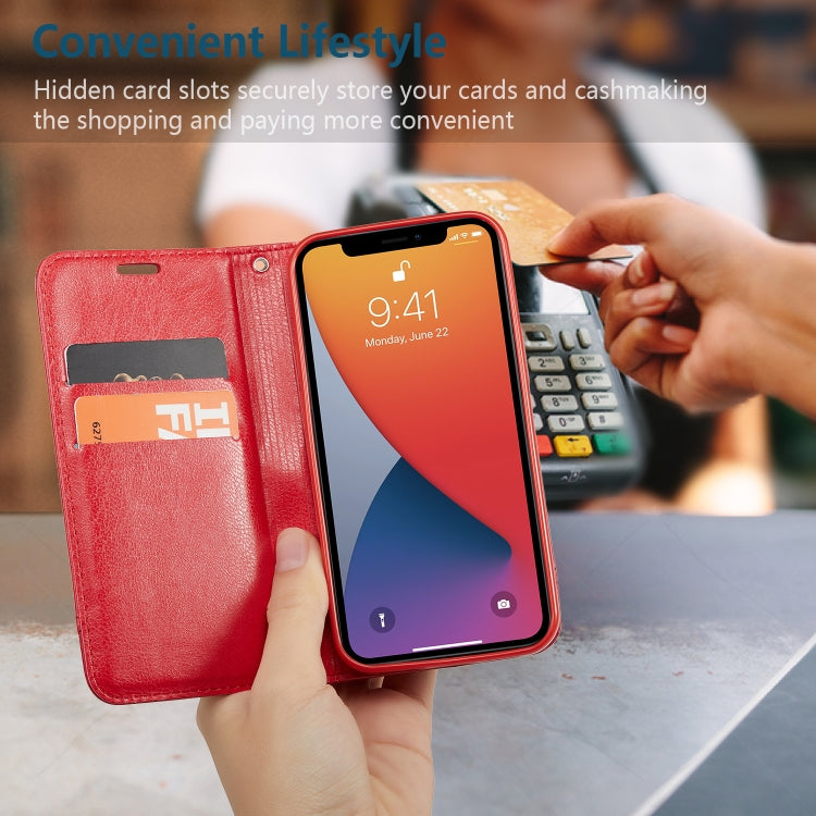 For iPhone 12 mini Double-sided Absorption Splicing Horizontal Flip Leather Case with Holder & Card Slots & Lanyard