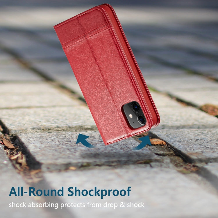 For iPhone 12 mini Double-sided Absorption Splicing Horizontal Flip Leather Case with Holder & Card Slots & Lanyard